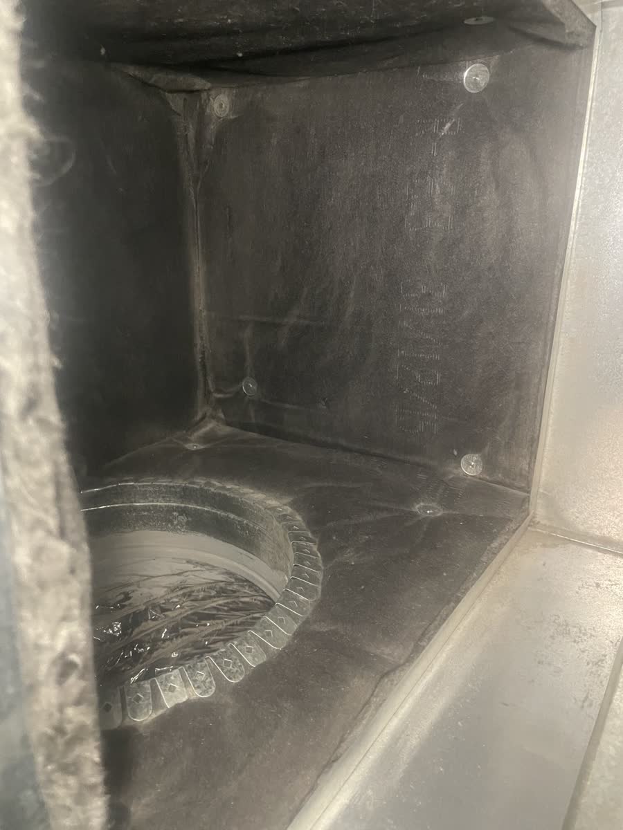 Air duct interior after professional cleaning